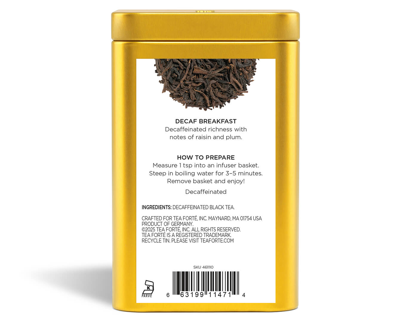 Decaf Breakfast Loose Leaf Tea Canister